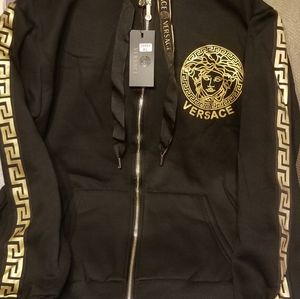 BNWT 2 Piece Black & Gold Versace Suit